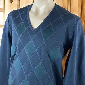 Vintage St Croix Sweater Men’s XL Knit Zephyr Wool Argyle Rockabilly USA T201